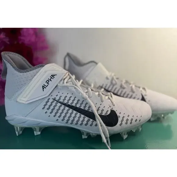 Nike Alpha Menace Pro 2 Mid Football Cleats AQ3209-100 White/Black Size US 17 - Picture 1 of 6
